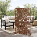 MAYEERTY 72 inch Room Divider Rectangle Privacy Screen with Galvanized Frame Garden Fence Patio Outdoor Brown