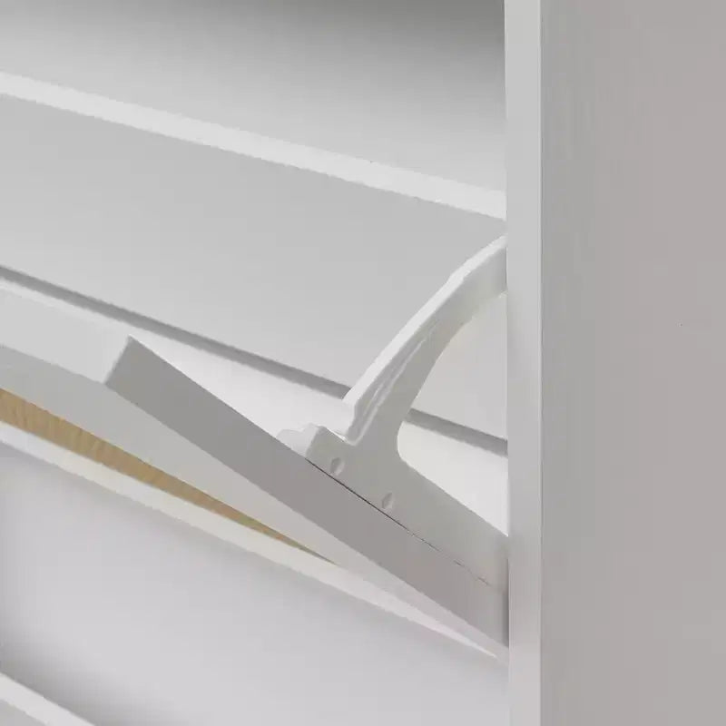 Range-chaussures moderne Bexley GDFStudio avec 2 portes en rotin et base en métal
