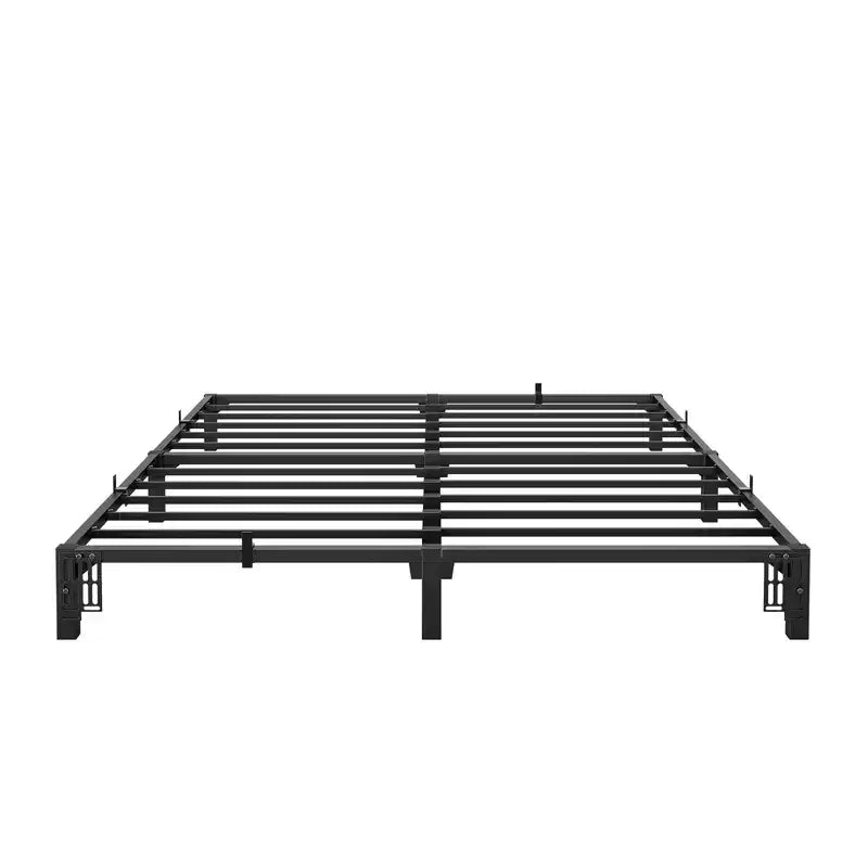 Cadre de lit King Size, plateforme métallique de 10 pouces, sans vis, sans sommier tapissier, robuste, capacité de 800 lb, lattes et pieds en fer renforcés