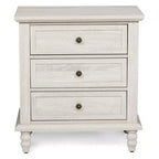 Karl Home Tables de chevet 3 tiroirs en aggloméré blanc 63 cm l.