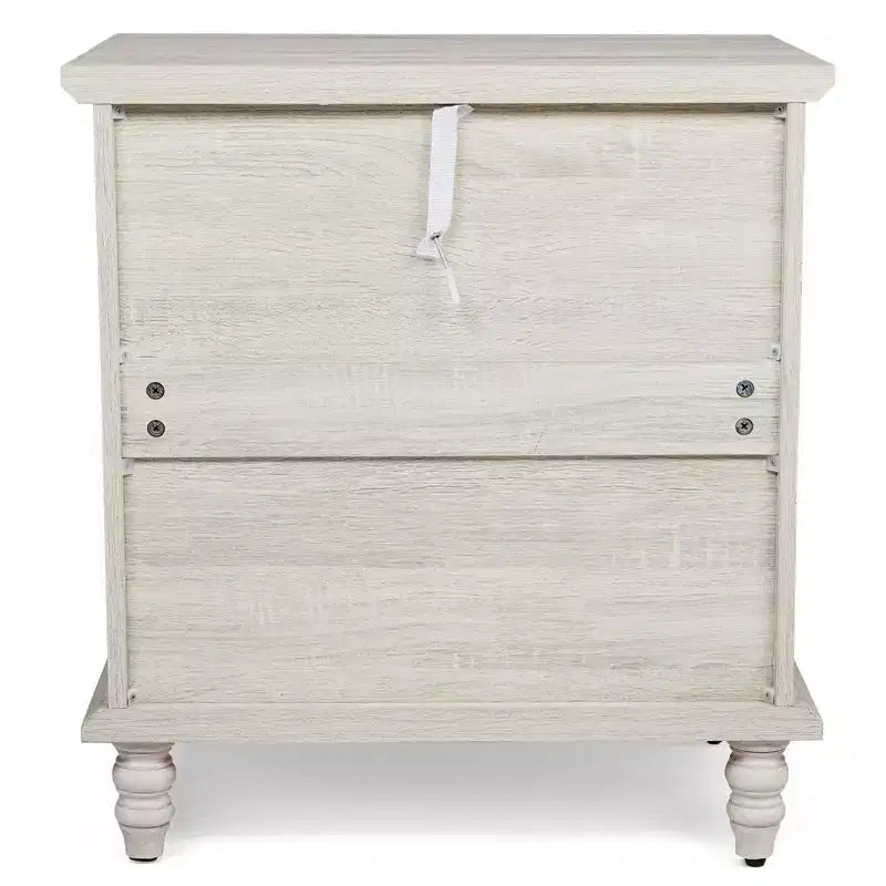 Karl Home Tables de chevet 3 tiroirs en aggloméré blanc 63 cm l.