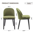 Ensemble de 6 chaises de salle à manger du milieu du siècle, chaises de cuisine rembourrées en lin avec coussins épais et dossier incurvé, chaise d'appoint à cadre en bois