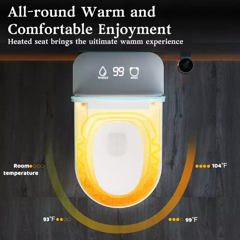 Toilettes intelligentes Dyonery, ouverture automatique du couvercle, bidet intégré, séchage à air chaud, stérilisation UV