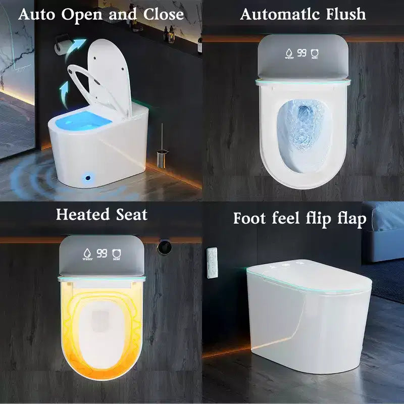 Toilettes intelligentes Dyonery, ouverture automatique du couvercle, bidet intégré, séchage à air chaud, stérilisation UV