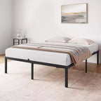 Cadre de lit en métal de 6 pouces avec rangement sous le lit, support de matelas robuste, montage facile, aucun sommier tapissier requis