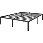 Cadre de lit en métal de 6 pouces avec rangement sous le lit, support de matelas robuste, montage facile, aucun sommier tapissier requis