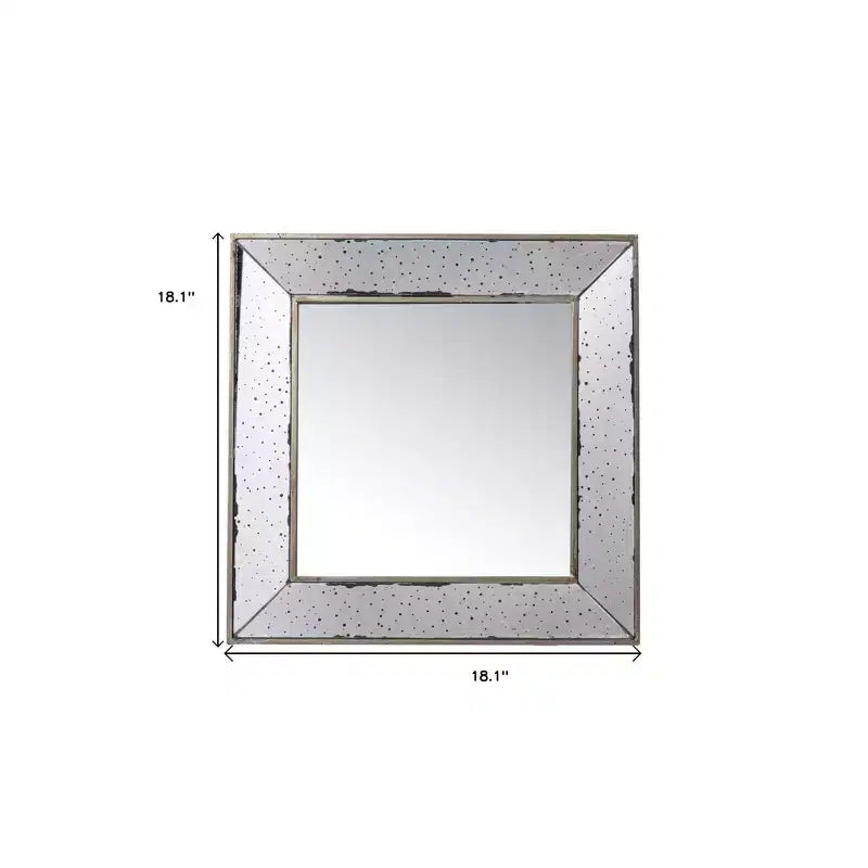 Miroir d'appoint HomeRoots 18, carré, à cadre métallique brun et verre vieilli