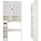 Meuble de rangement Dyonery au-dessus des toilettes, organisateur de salle de bain de style ferme peu encombrant avec porte-rouleau de papier toilette et étagère réglable