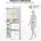 Meuble de rangement Dyonery au-dessus des toilettes, organisateur de salle de bain de style ferme peu encombrant avec porte-rouleau de papier toilette et étagère réglable