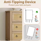 Acekool Commode 54 tiroirs effet rotin – Rangement texturé pour chambre à coucher, salon, entrée