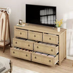 Acekool Commode 54 tiroirs effet rotin – Rangement texturé pour chambre à coucher, salon, entrée