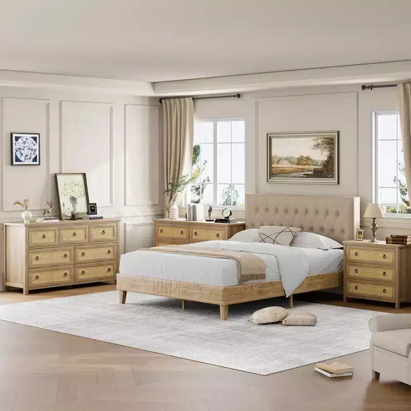 Acekool Commode 54 tiroirs effet rotin – Rangement texturé pour chambre à coucher, salon, entrée