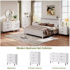 Commode Acekool texturée à 3 tiroirs de 71 cm de large – Rangement compact avec pieds en métal pour chambre à coucher, couloir, petits espaces, blanc
