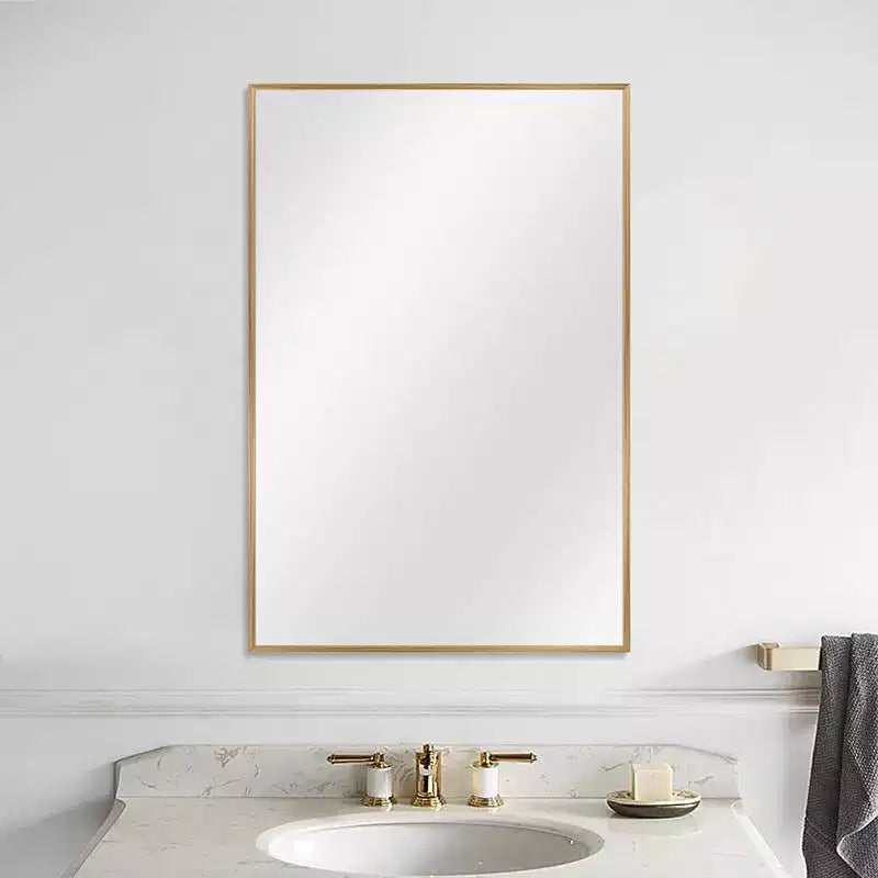 PexFix 36 x 24 Miroir Cadre en Alliage d'Aluminium pour Salle de Bain Mural Rectangulaire Miroir de Courtoisie pour Salle de Bain au-dessus de l'Évier Chambre Entrée Salon en Or