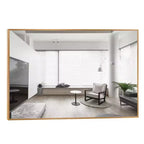 PexFix 36 x 24 Miroir Cadre en Alliage d'Aluminium pour Salle de Bain Mural Rectangulaire Miroir de Courtoisie pour Salle de Bain au-dessus de l'Évier Chambre Entrée Salon en Or