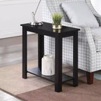 Table d'appoint HomeStock Belmont avec cadre en C et porte-revues latéral, parfaite pour les collations, les boissons, les télécommandes et le matériel de lecture