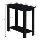 Table d'appoint HomeStock Belmont avec cadre en C et porte-revues latéral, parfaite pour les collations, les boissons, les télécommandes et le matériel de lecture