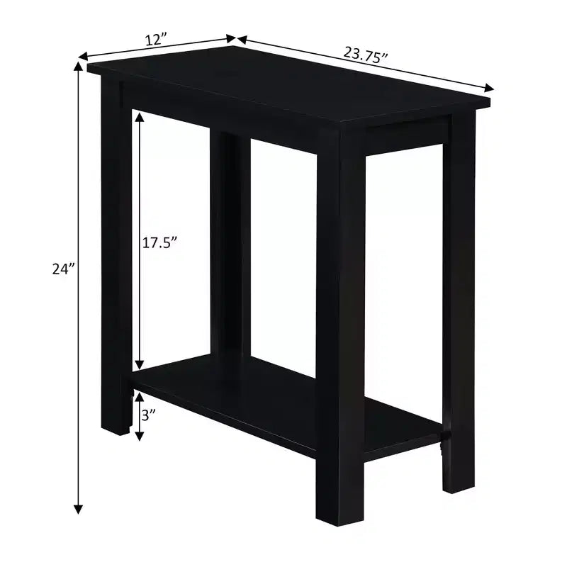Table d'appoint HomeStock Belmont avec cadre en C et porte-revues latéral, parfaite pour les collations, les boissons, les télécommandes et le matériel de lecture