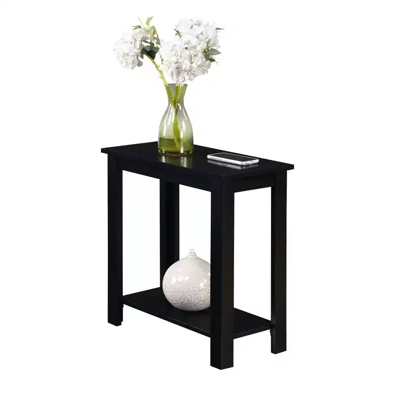 Table d'appoint HomeStock Belmont avec cadre en C et porte-revues latéral, parfaite pour les collations, les boissons, les télécommandes et le matériel de lecture