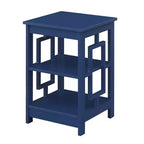 HomeStock Belmont Square End Table with Two Tier Shelves and Open Frame Design, Transitional Accent Side Table for Living Room Storage