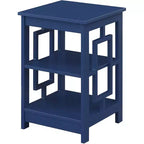 HomeStock Belmont – Table d'appoint carrée avec deux étagères et cadre ouvert, table d'appoint de style transitionnel pour le rangement du salon