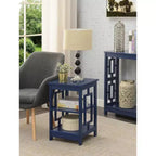 HomeStock Belmont – Table d'appoint carrée avec deux étagères et cadre ouvert, table d'appoint de style transitionnel pour le rangement du salon