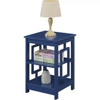HomeStock Belmont – Table d'appoint carrée avec deux étagères et cadre ouvert, table d'appoint de style transitionnel pour le rangement du salon
