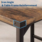 Ensemble de salle à manger Acekool 5 pièces hauteur comptoir avec repose-pieds et protection d'angle, 4 tabourets rembourrés avec dossier, peu encombrant, marron rustique