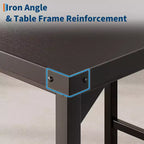 Ensemble de salle à manger Acekool 5 pièces hauteur comptoir avec repose-pieds et protection d'angle, 4 tabourets rembourrés avec dossier, peu encombrant, marron rustique