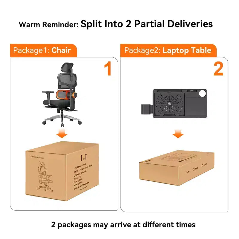 Chaise de bureau ergonomique Newtral avec repose-pieds - Fauteuil inclinable avec accoudoirs 4D - NT002+LAPD-BLACK