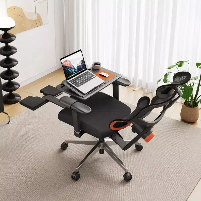 Chaise de bureau ergonomique Newtral avec repose-pieds - Fauteuil inclinable avec accoudoirs 4D - NT002+LAPD-BLACK