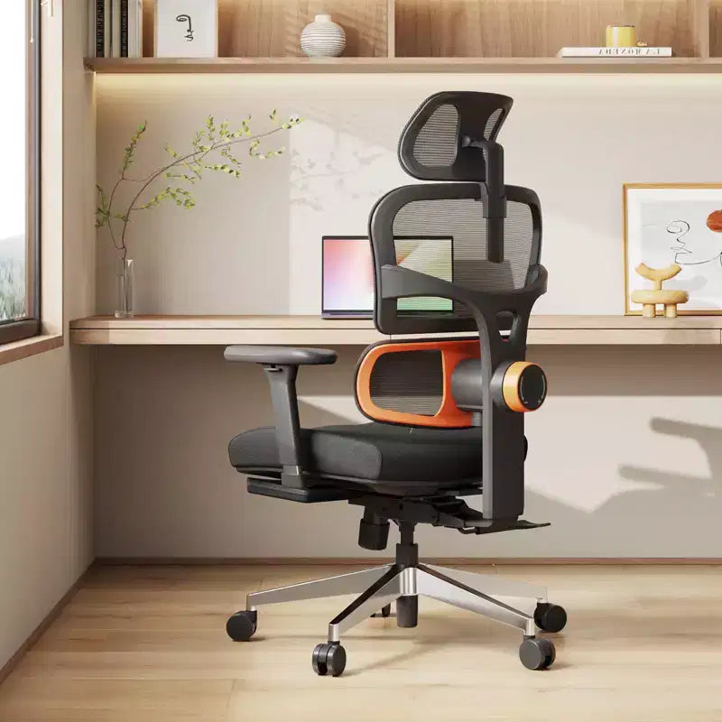 Chaise de bureau ergonomique Newtral avec repose-pieds - Fauteuil inclinable avec accoudoirs 4D - NT002+LAPD-BLACK