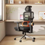 Chaise de bureau ergonomique Newtral avec repose-pieds - Fauteuil inclinable avec accoudoirs 4D - NT002+LAPD-BLACK