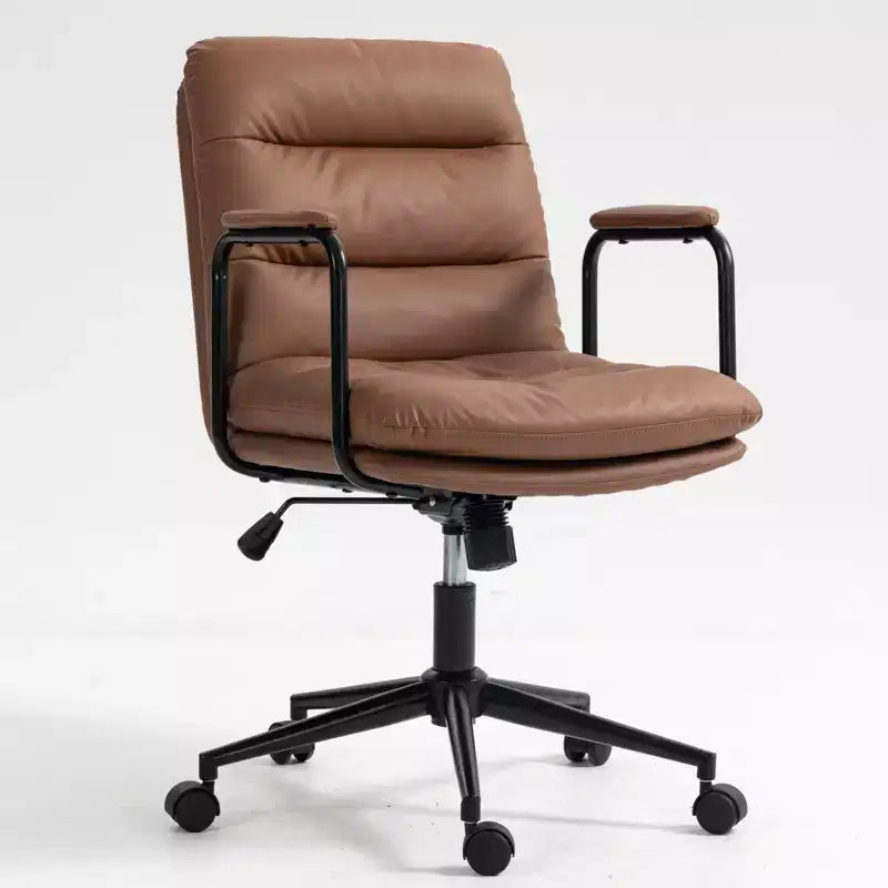 Okak Fauteuil de Bureau Mi-Dossier, Chaise de Bureau avec Accoudoirs Rembourrés et Roulettes, Chaise d'Ordinateur pour Bureau, Salle de Jeu, Étude
