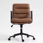 Okak Fauteuil de Bureau Mi-Dossier, Chaise de Bureau avec Accoudoirs Rembourrés et Roulettes, Chaise d'Ordinateur pour Bureau, Salle de Jeu, Étude