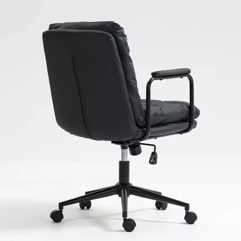 Okak Fauteuil de Bureau Mi-Dossier, Chaise de Bureau avec Accoudoirs Rembourrés et Roulettes, Chaise d'Ordinateur pour Bureau, Salle de Jeu, Étude