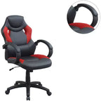 Chaise de bureau Okak réglable en hauteur, chaise de bureau rembourrée avec roulettes, chaise de jeu confortable pour le bureau, le studio, la salle de jeux