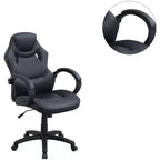 Chaise de bureau Okak réglable en hauteur, chaise de bureau rembourrée avec roulettes, chaise de jeu confortable pour le bureau, le studio, la salle de jeux