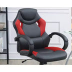 Chaise de bureau Okak réglable en hauteur, chaise de bureau rembourrée avec roulettes, chaise de jeu confortable pour le bureau, le studio, la salle de jeux