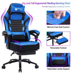 Chaise de jeu Okak à dossier haut, chaise de bureau ergonomique avec repose-pieds pliable, chaise confortable réglable en hauteur pour l'étude, la salle de jeu