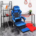 Chaise de jeu Okak à dossier haut, chaise de bureau ergonomique avec repose-pieds pliable, chaise confortable réglable en hauteur pour l'étude, la salle de jeu