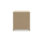Table de chevet moderne minimaliste 2 tiroirs Signature Design by Ashley Onita, finition en bois brun naturel avec design sans poignées
