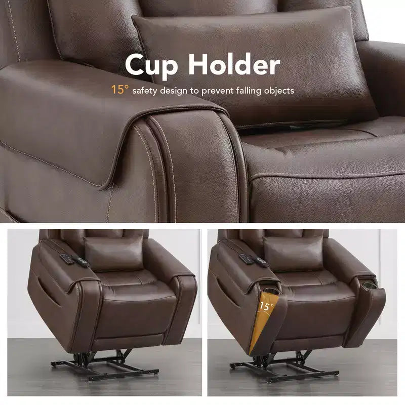 Fauteuil inclinable électrique releveur Spruce & Spring avec chauffage et massage pour personnes âgées