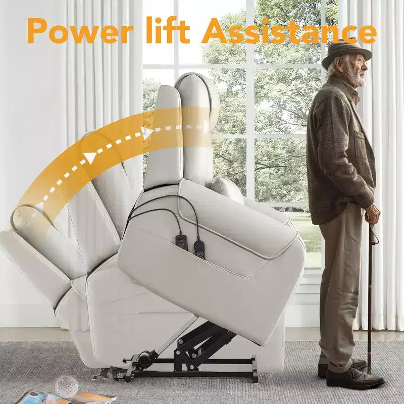 Fauteuil inclinable électrique releveur Spruce & Spring avec chauffage et massage pour personnes âgées