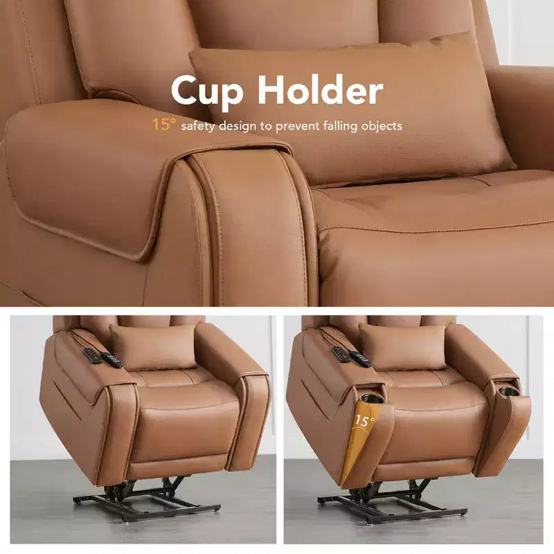 Fauteuil inclinable électrique releveur Spruce & Spring avec chauffage et massage pour personnes âgées