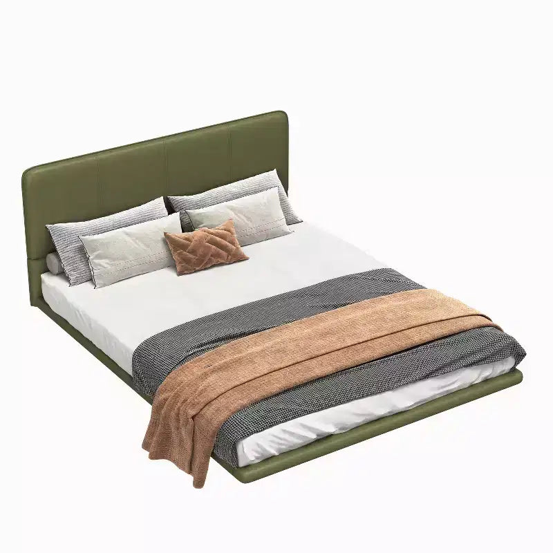 Cadre de lit plateforme pleine/grand format en similicuir avec lumières LED - ModernLuxe