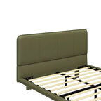 Cadre de lit plateforme pleine/grand format en similicuir avec lumières LED - ModernLuxe