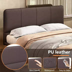Cadre de lit plateforme pleine/grand format en similicuir avec lumières LED - ModernLuxe