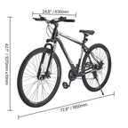 VTT VEVOR, Vélo Tout-Terrain 29 Pouces avec Suspension Avant, Dérailleur SHIMANO 21 Vitesses, Freins à Disque Doubles, Cadre en Alliage d'Aluminium, Noir