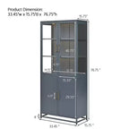 Meuble de rangement haut Okak, vitrine avec 5 portes vitrées et 5 étagères, vitrine de style moderne pour salon ou bureau
